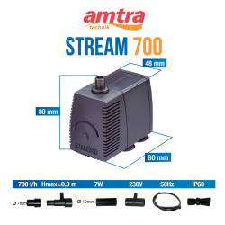 amtra STREAM - Pompe à immersion pour aquariums Faunelia