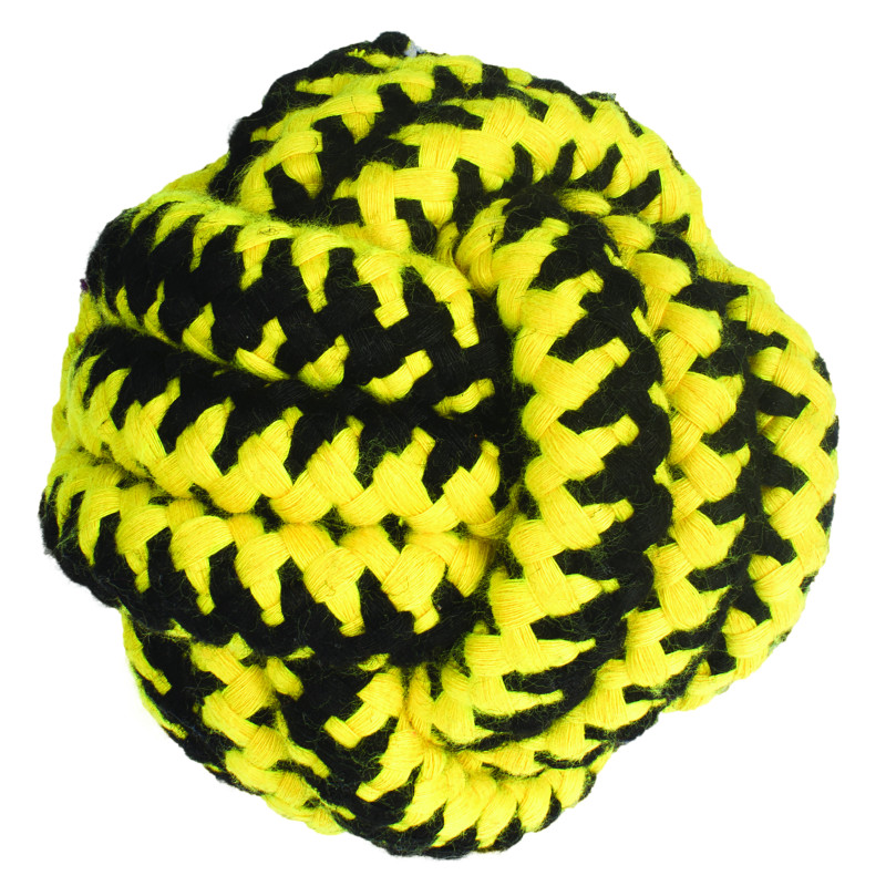 M-PETS Balle de coton TWIST - Ø 11cm - Jaune Faunelia