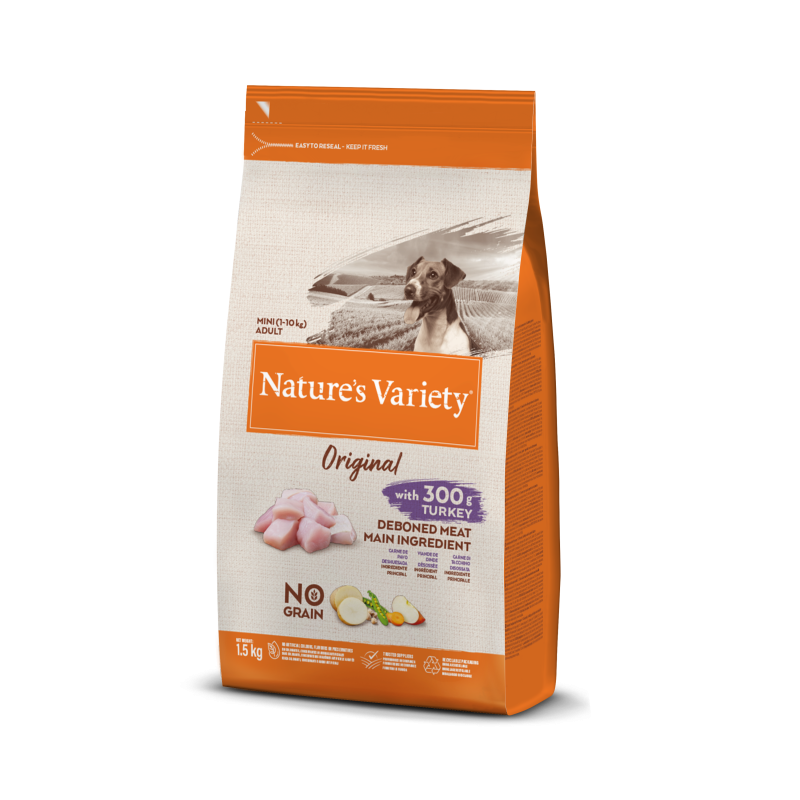 Nature's Variety Original, No Grain - Croquettes - Chien, Adulte - Mini - Dinde Faunelia