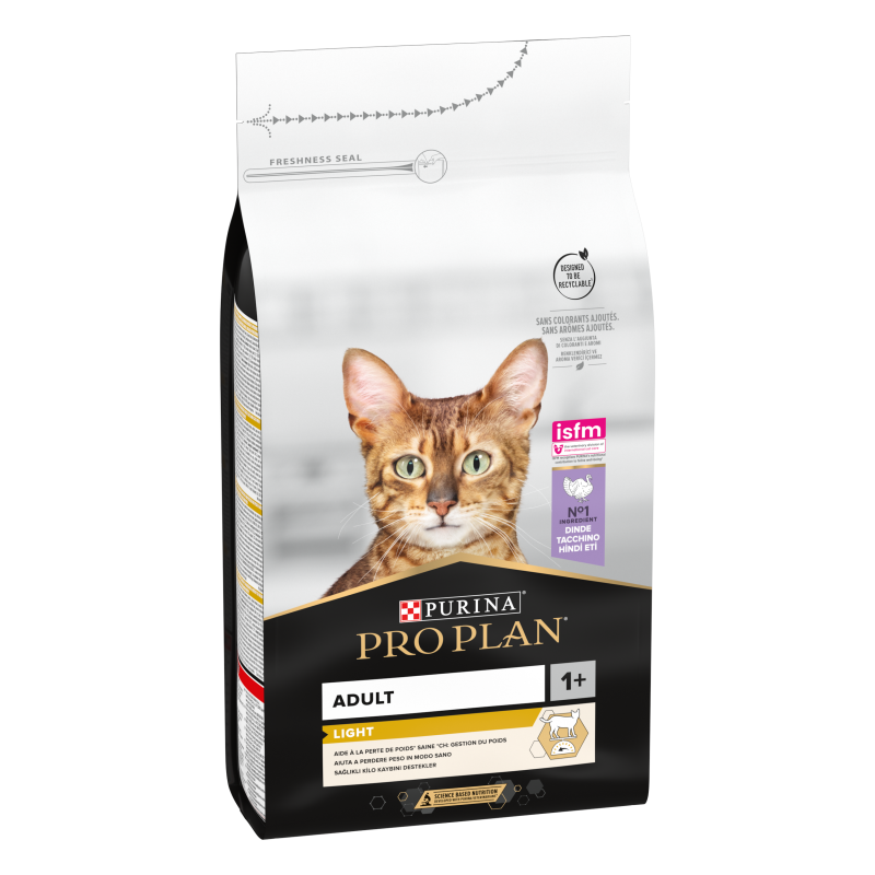 Purina Pro Plan - Croquettes - Chat, Adulte - Light - Dinde Faunelia