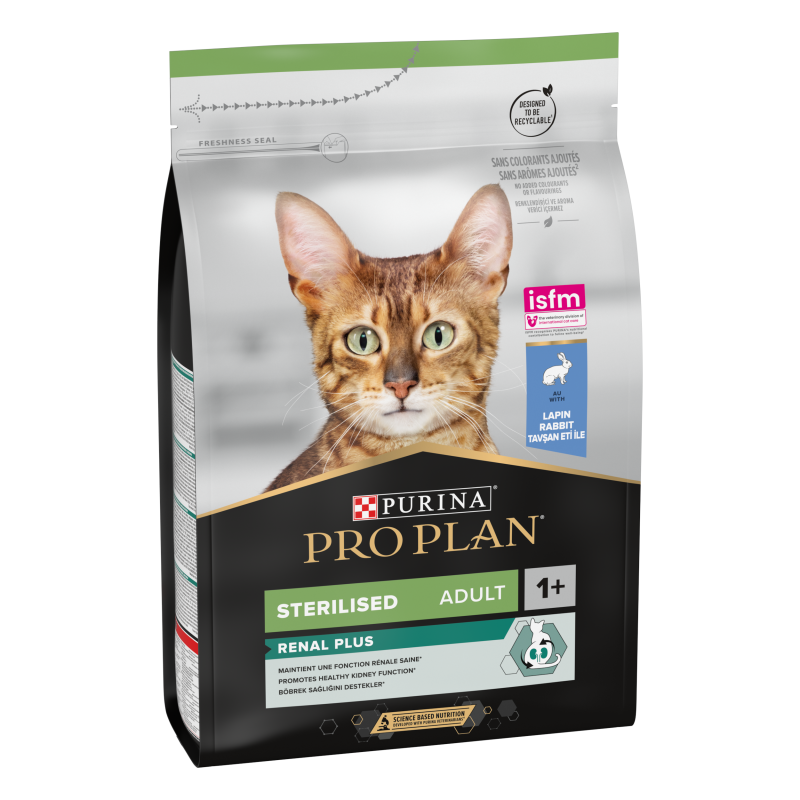 Purina Pro plan - Croquettes - Chat, Adulte, Stérilisé - Renal Plus - Lapin Faunelia