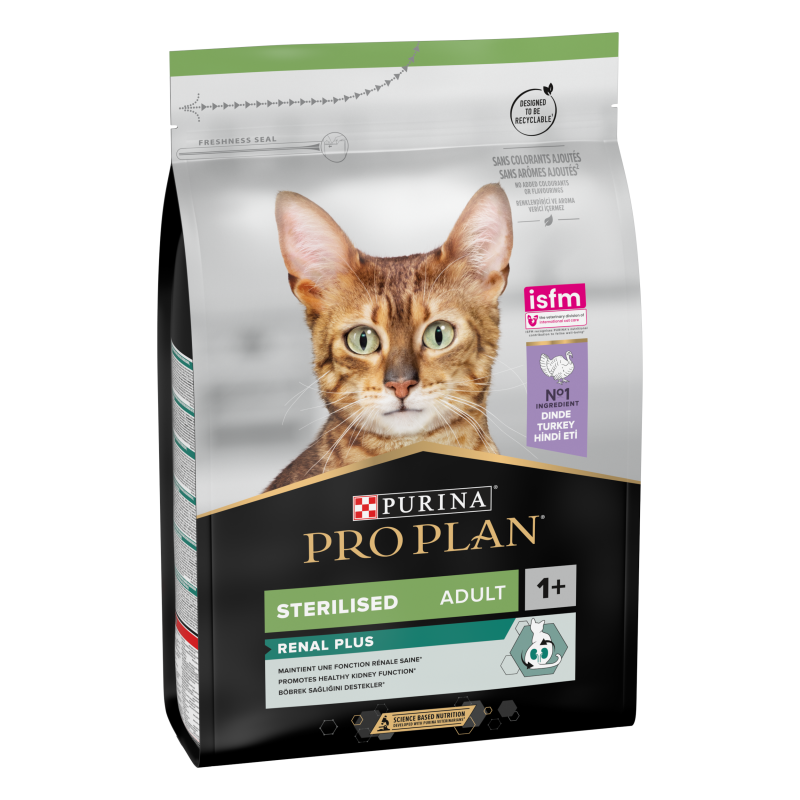 Purina Pro Plan - Croquettes - Chat, Adulte, Stérilisé - Renal Plus - Dinde Faunelia