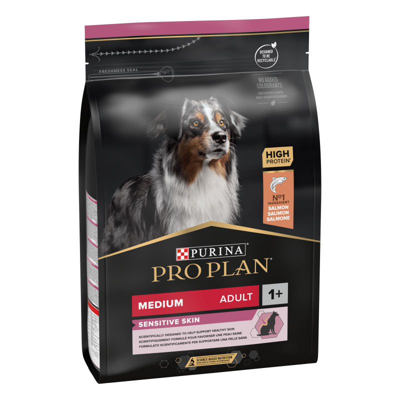 Purina Pro Plan - Croquettes - Chien, Adult, Medium - Sensitve Skin - Saumon Faunelia