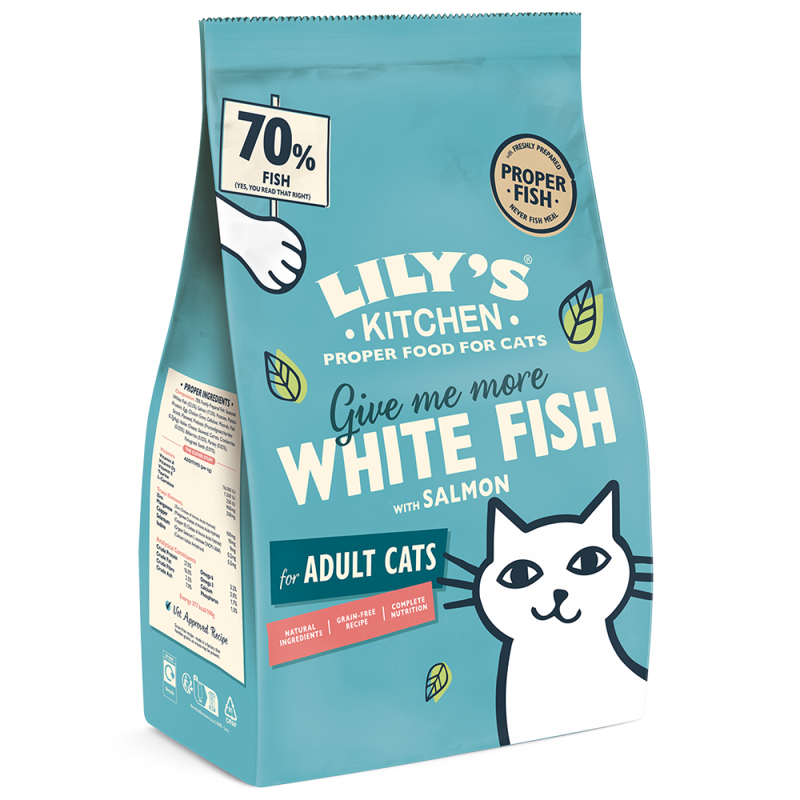 Lily's kitchen Croquettes - Chat - Recette au poisson blanc, avec du saumon Faunelia