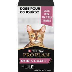 Purina PRO PLAN - Skin & Coat+ pour chat - Huile Faunelia