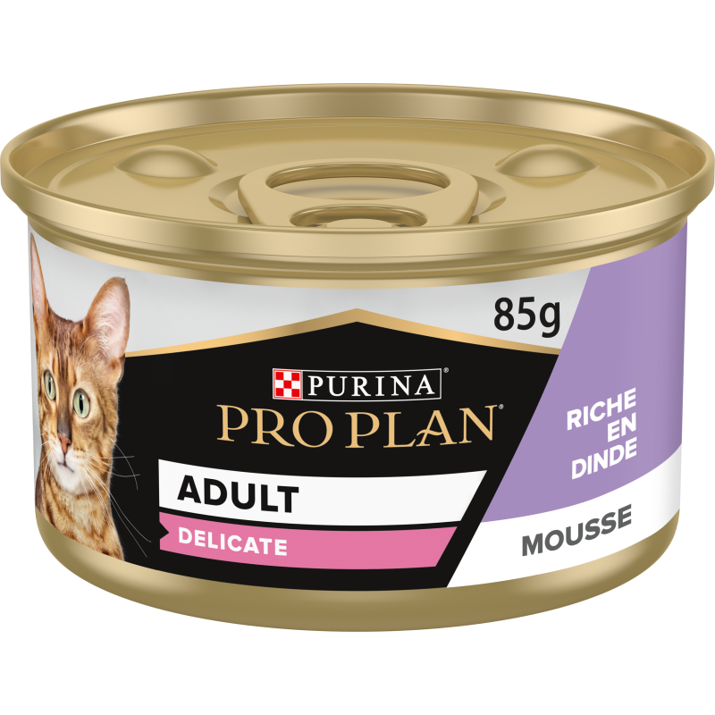 Purina PRO PLAN - Chat, Adulte - Delicate - Mousse - Dinde Faunelia