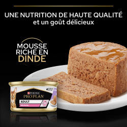 Purina PRO PLAN - Chat, Adulte - Delicate - Mousse - Dinde Faunelia