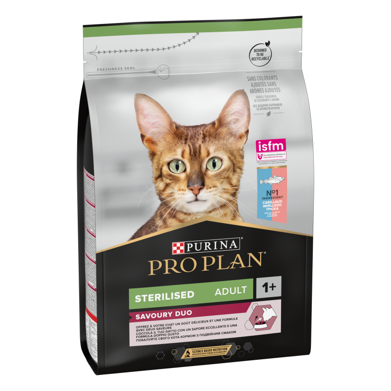 Purina Pro plan - Croquettes - Chat, Adulte, Stérilisé - Savoury Duo - Cabillaud Faunelia