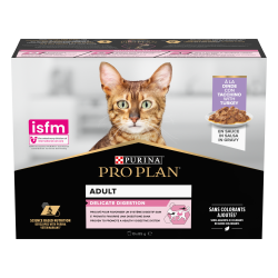 Purina PRO PLAN - Chat, Adult - Délicate Digestion - Dinde en sauce Faunelia