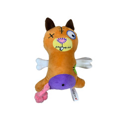 VADIGRAN Peluche "Scary" pour chien - Ecureuil avec Os - 17,5cm Faunelia