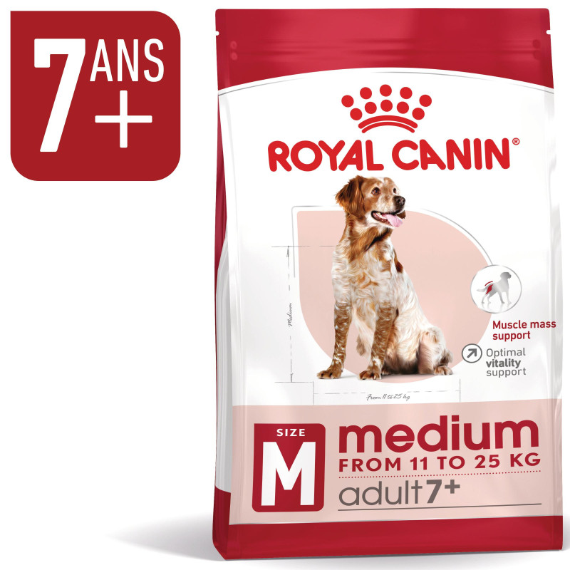 Royal canin Croquettes - Chien - Medium - Adulte 7+ Faunelia