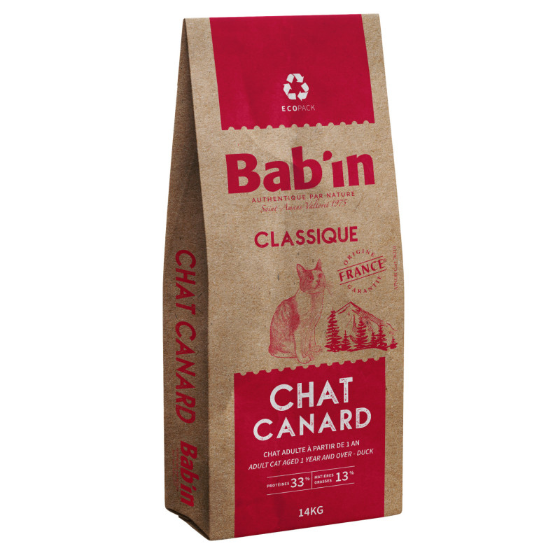 BAB'IN Bab'in Classique - Croquettes - Chat, Adulte - Canard Faunelia