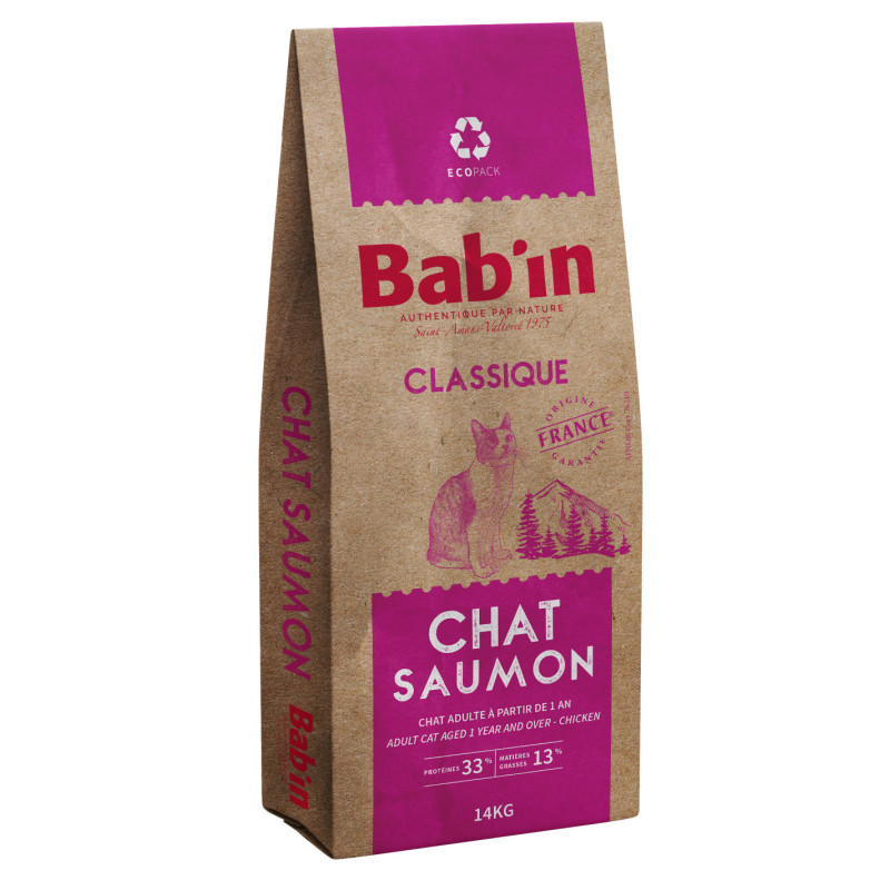 BAB'IN Bab'in Classique - Croquettes - Chat, Adulte - Saumon Faunelia