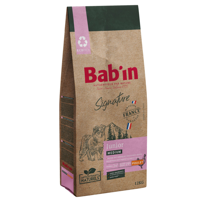 BAB'IN Bab'in Signature - Croquettes - Chien - Junior - Medium - Poulet Faunelia