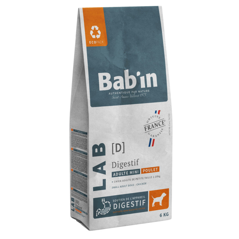 BAB'IN Bab'in LAB - Croquettes - Chien, Adulte, Mini - Digestif - Poulet Faunelia