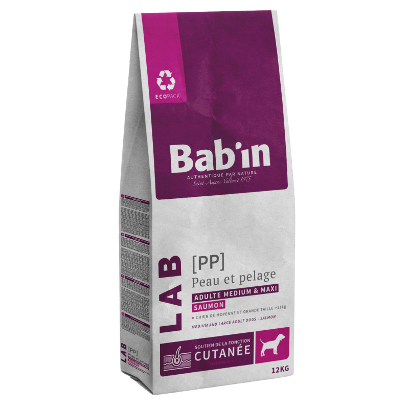 BAB'IN Bab'in LAB - Croquettes - Chien, Adulte - Medium & Maxi - Peau & pelage - Saumon Faunelia