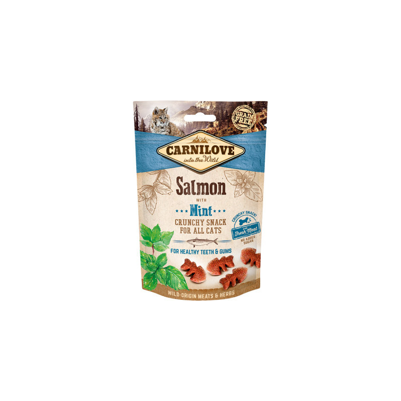 Carnilove CRUNCHY SNACK - Pour chat - SAUMON & MENTHE Faunelia