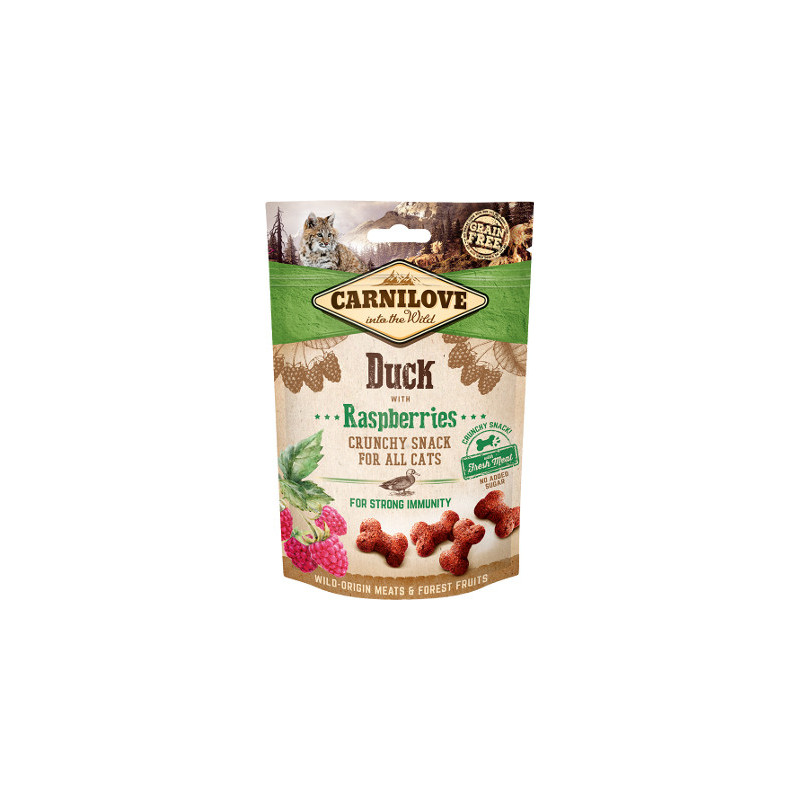 Carnilove CRUNCHY SNACK pour chat - CANARD & FRAMBOISES Faunelia