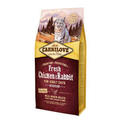 Carnilove Fresh Meat - Croquettes pour chat - Adult - Gourmand - Poulet & Lapin Faunelia