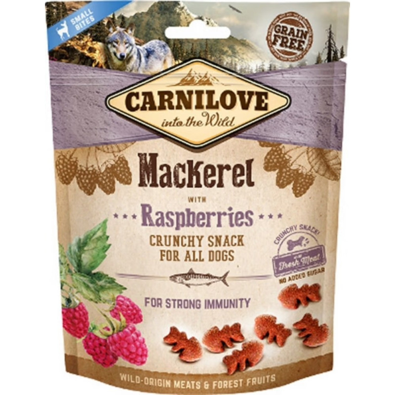 Carnilove CRUNCHY SNACK - MAQUERAU & FRAMBOISES Faunelia