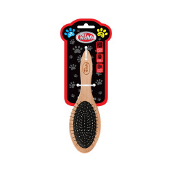 PET NOVA Double wooden brush for professional hair care Faunelia