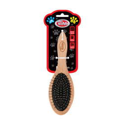 Double wooden brush for professional hair care