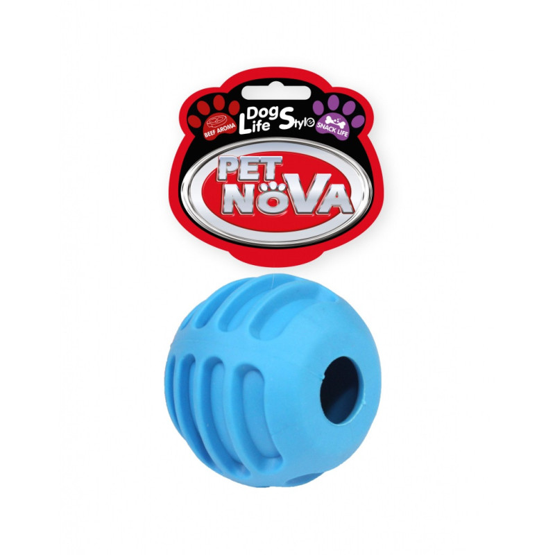 PET NOVA DOG LIFE STYLE - Boule à friandises, 6 cm - Saveur bœuf Faunelia