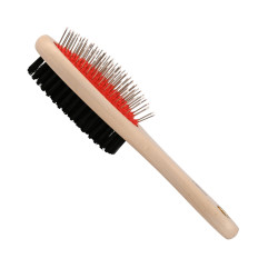 PET NOVA Double wooden brush for professional hair care Faunelia