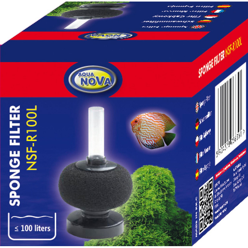 Aqua-Nova ROUND-SPONGE-FILTER-WITH-AIR-STONE-AQUARIUM Faunelia