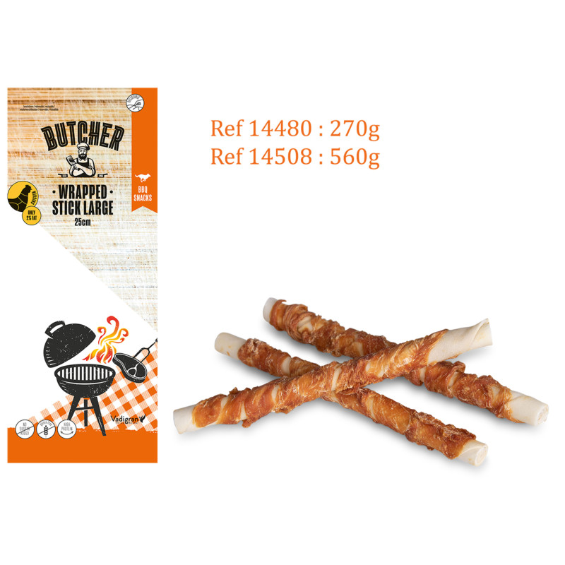 VADIGRAN Butcher BBQ - Chicken wrapped stick - Large 25cm Faunelia