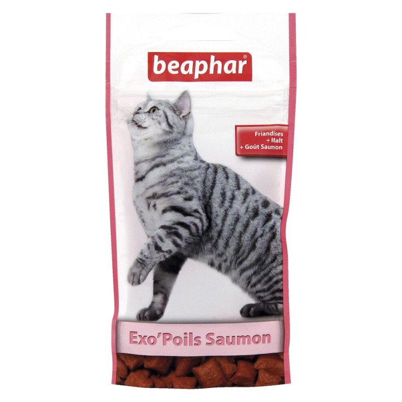 Beaphar Friandises pour chat - EXO'POILS - Saumon & malt Faunelia