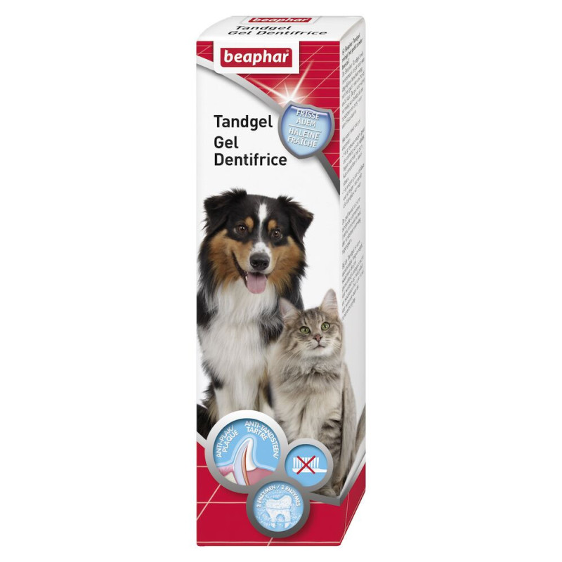 Beaphar Soin dentaire - Pour chien et chat - Dentifrice gel haleine fraîche Faunelia