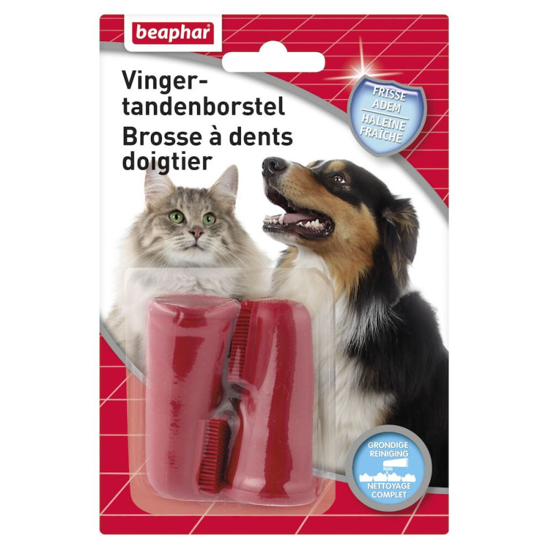 Beaphar Brosse à dents doigtier - Chien et Chat Faunelia