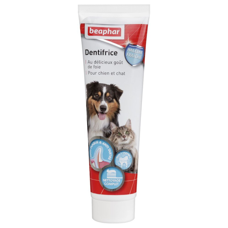 Beaphar Soin dentaire - Pour chien et chat - Dentifrice haleine fraîche Faunelia