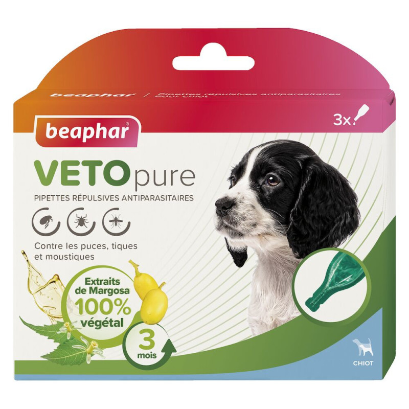 Beaphar VETOpure - Pipettes répulsives antiparasitaires - Chiot Faunelia