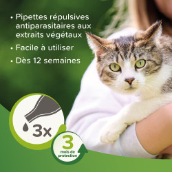 Beaphar VETOpure - Pipettes répulsives antiparasitaires pour chat Faunelia