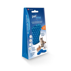 PET+ME Brosse universelle - Petits chiens et chats à poils ras - Bleu Faunelia