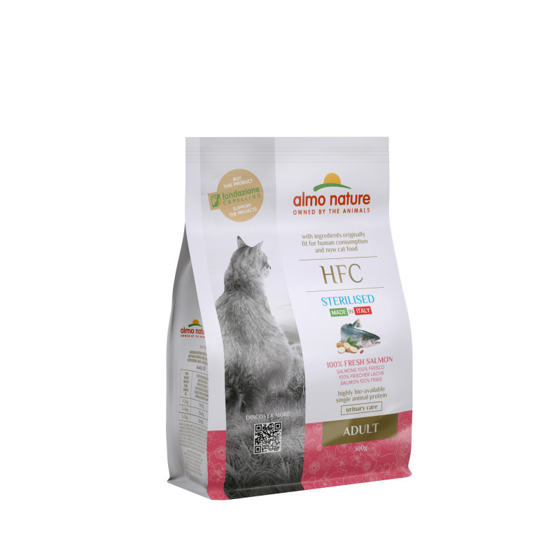 Almo nature HFC - Croquettes - Chat, Adulte, Stérilisé - Saumon Faunelia