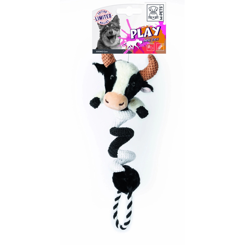 M-PETS ANIMO Vache Jouet - Noir & Blanc Faunelia